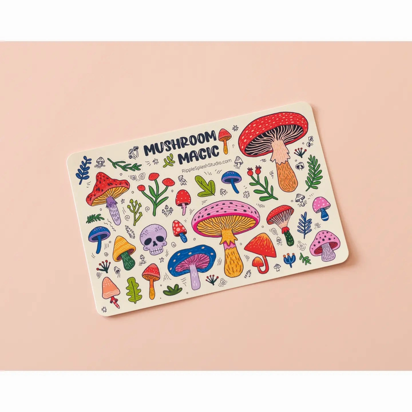 Mushrooms Vinyl Sticker Sheet gift tiny