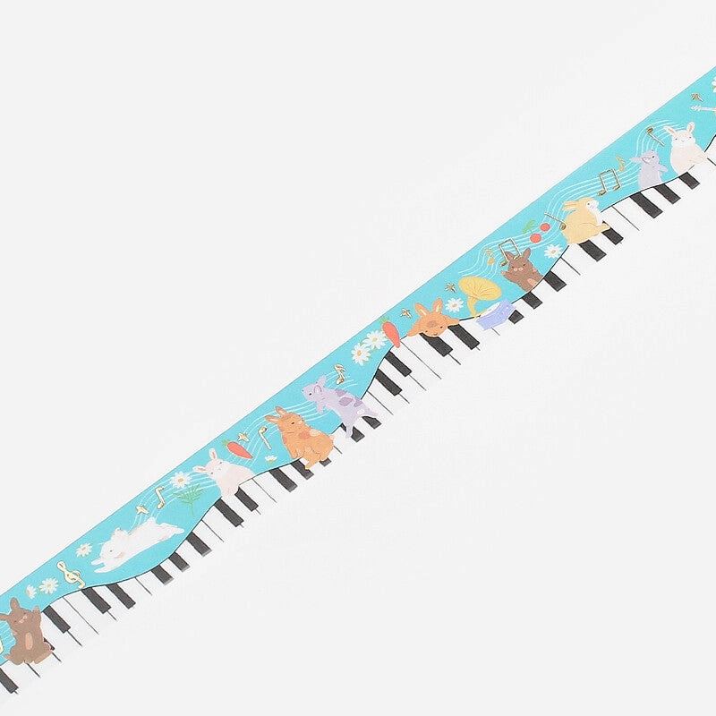 vintage metal Piano Concert Washi Tape Foil Bgm