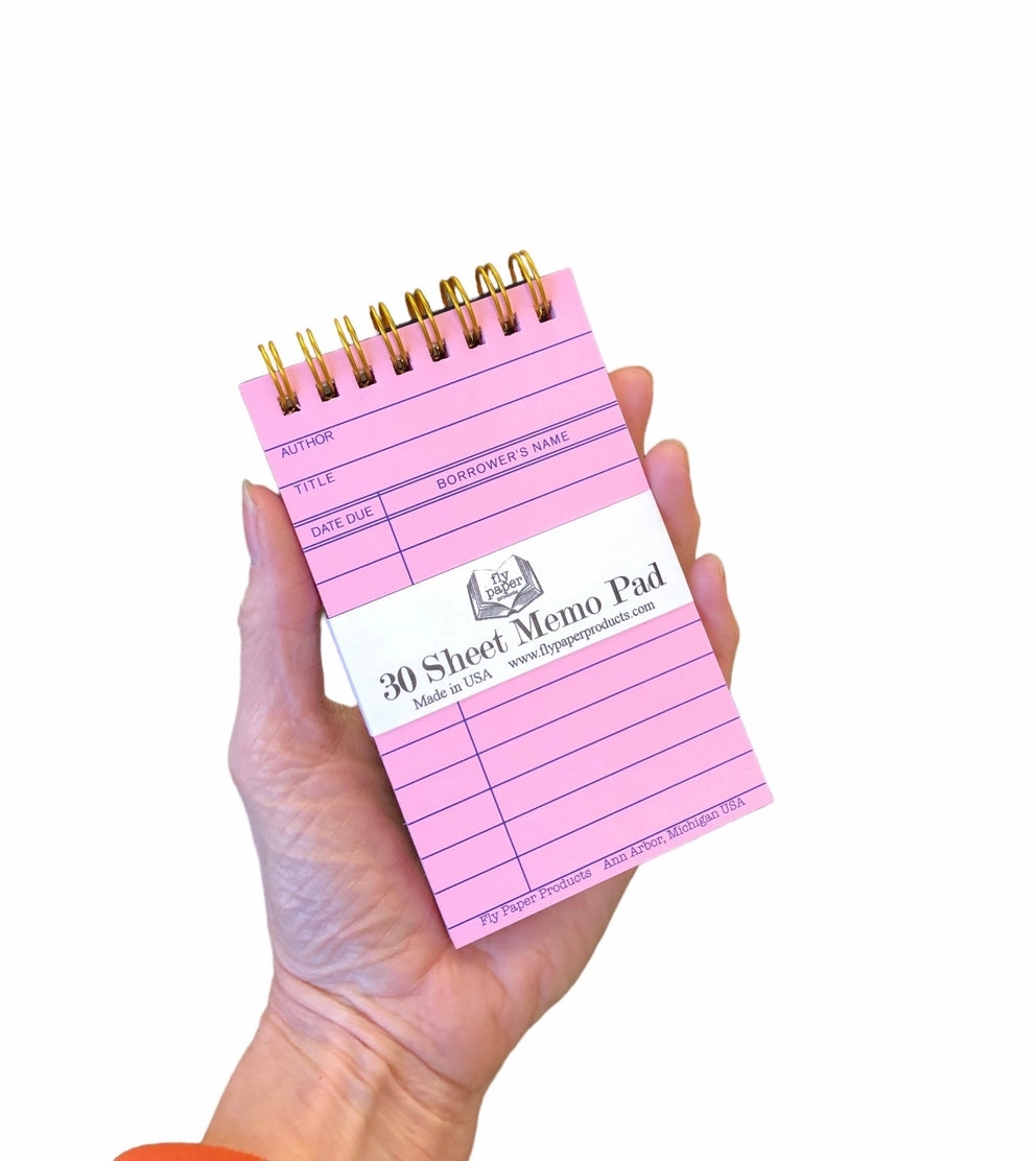 foldable warm Pink Library Card Memo Pad