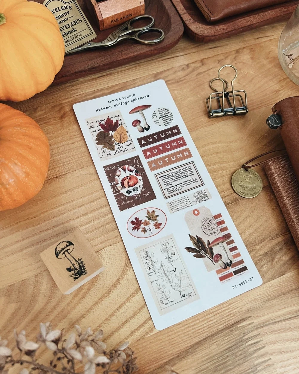 colorful everyday Sarica Studio Autumn Vintage Ephemera Stickers