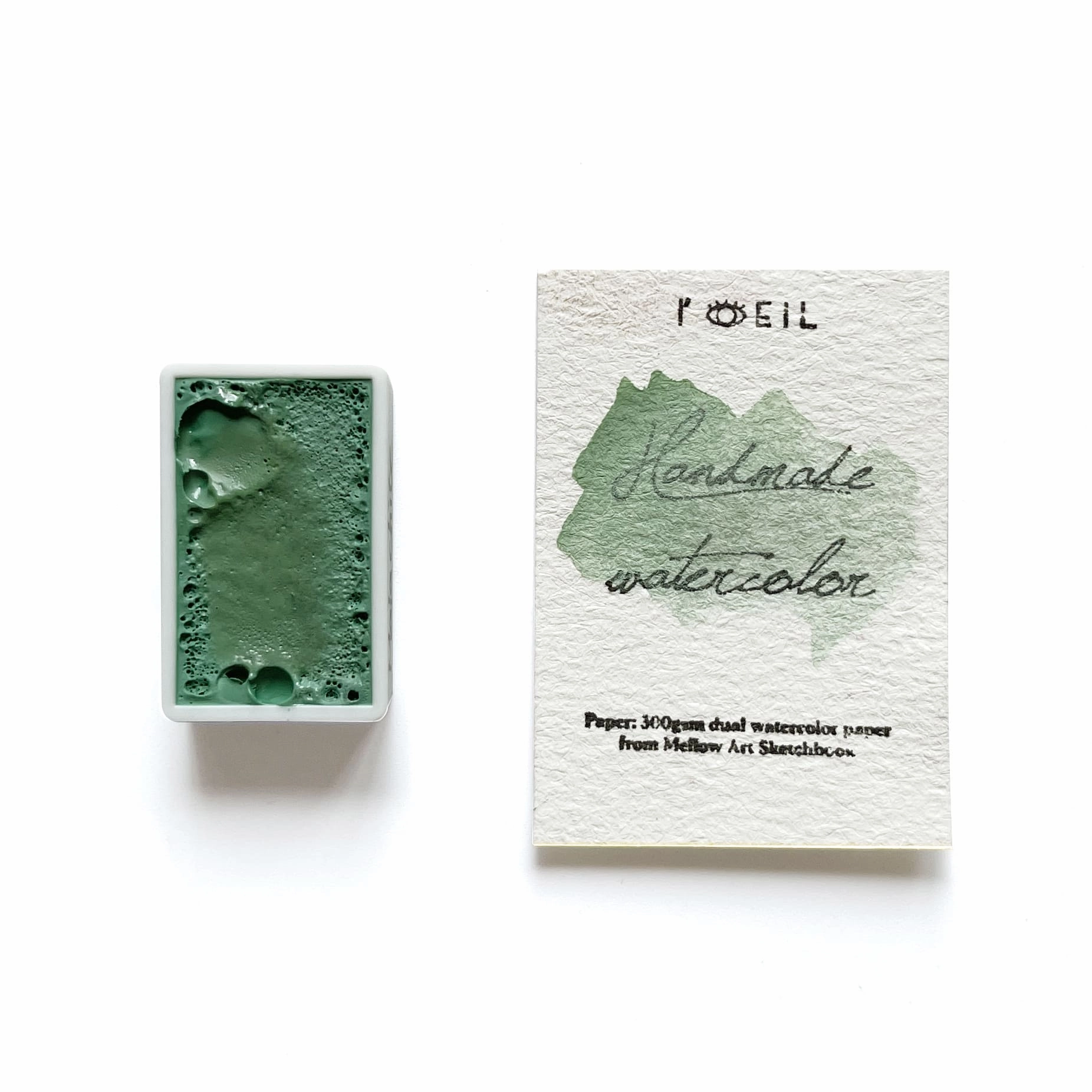 metal sleek Malachite (Mineral) - Artist Grade Handmade Honey Based Watercolor Paint Full Pan 3.2Ml
