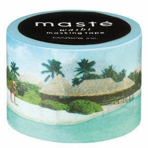 springloaded thin Maldives Japanese Washi Tape ? Travel Mast