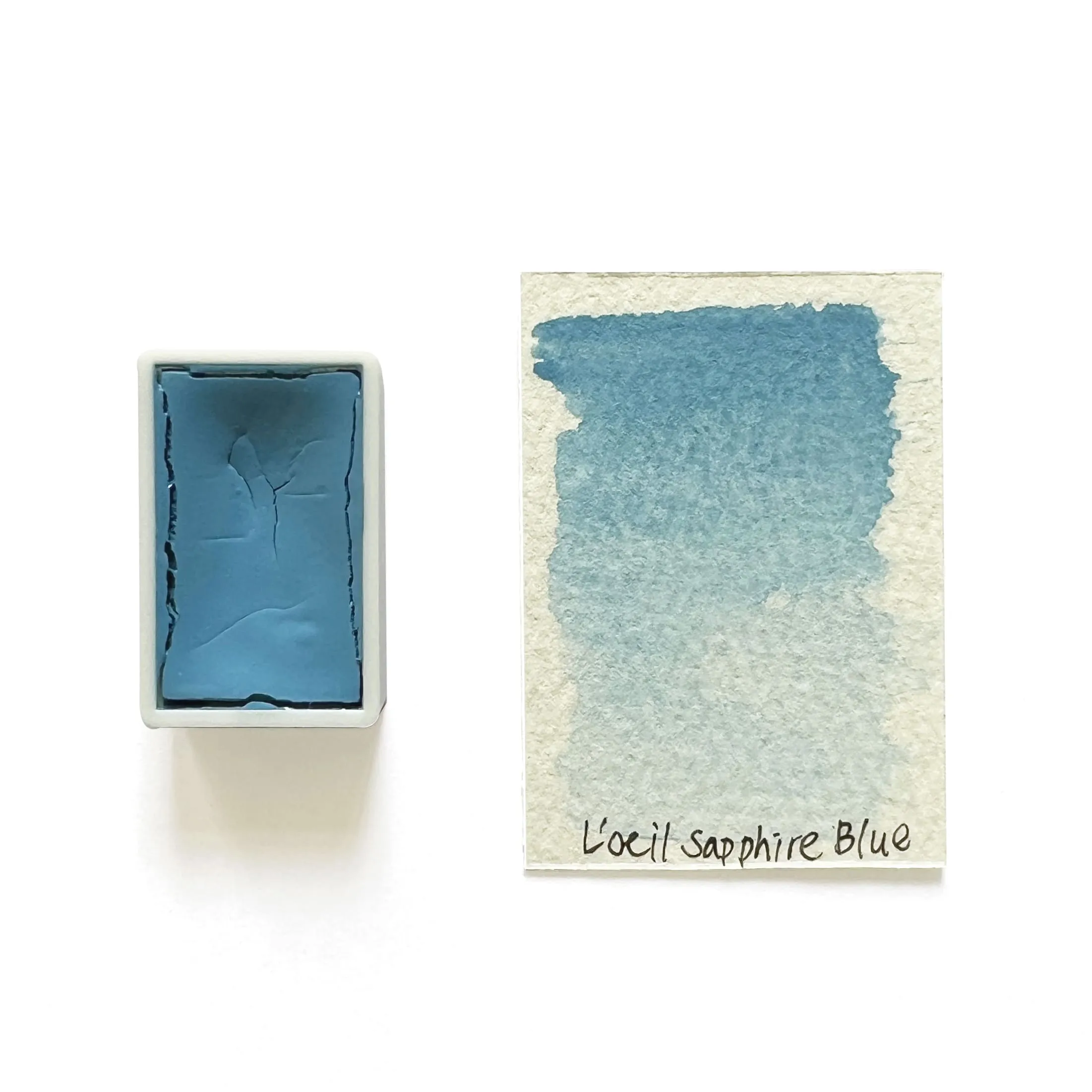 glass maxi L'Oeil Synthetic Sapphire Blue - Artist Grade Handmade Honey Based Watercolor Paint Full Pan 3.2Ml