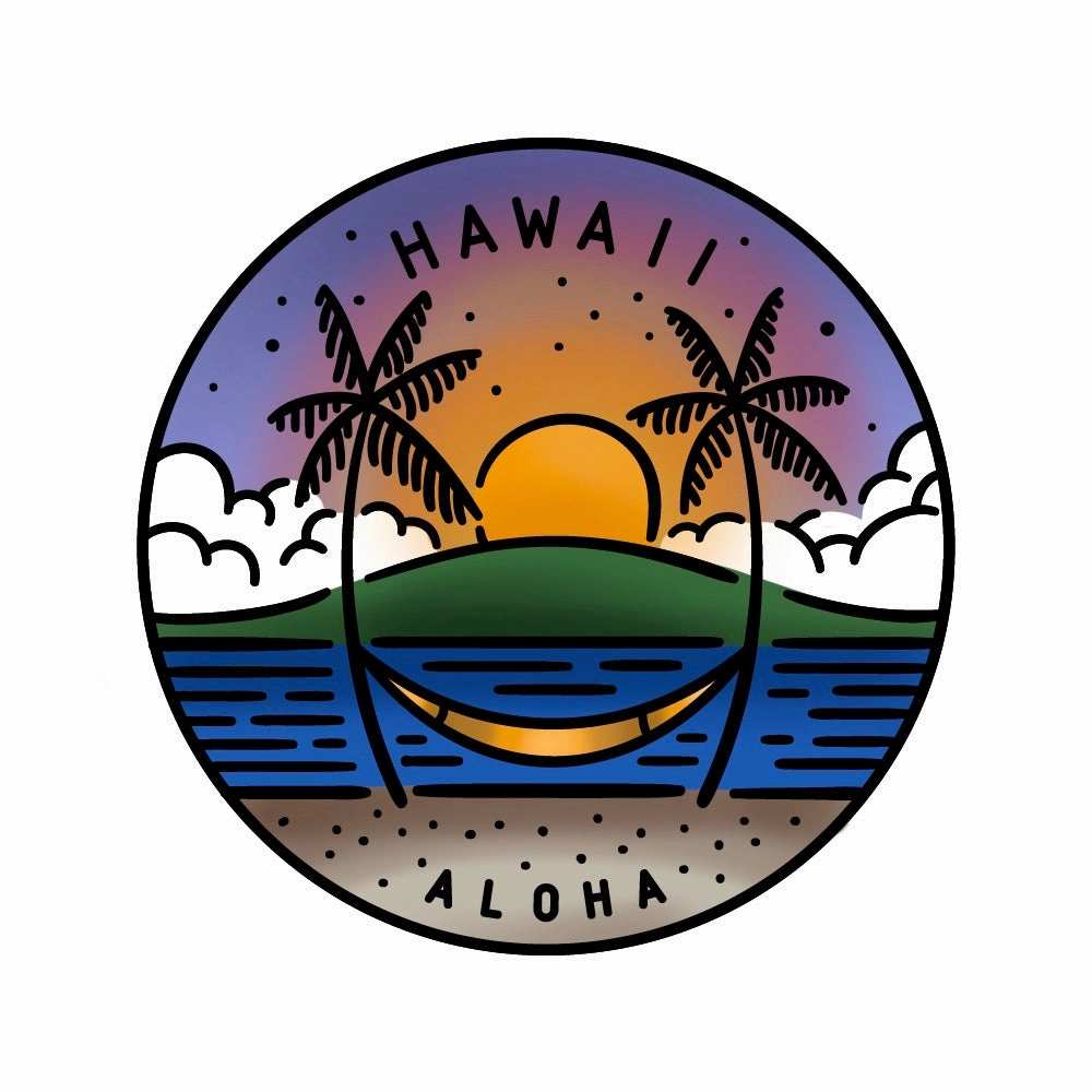compact rubber 50 States Circles - 2X2 Stamp Set - Hawaii
