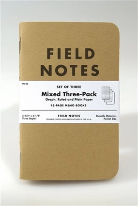 Field Notes Kraft Cover Mixed 3-Pack manual flat