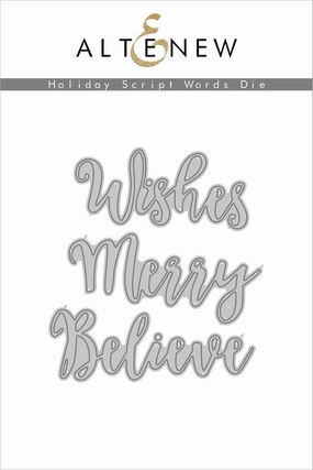 Holiday Script Words Die Set metallic