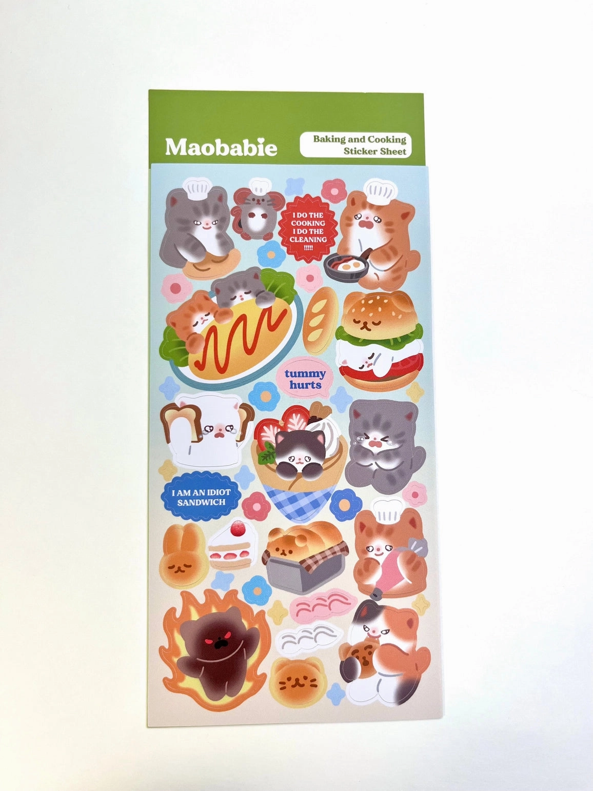 waterproof solid Maobabie Sticker Sheet - Cooking And Baking Kitties