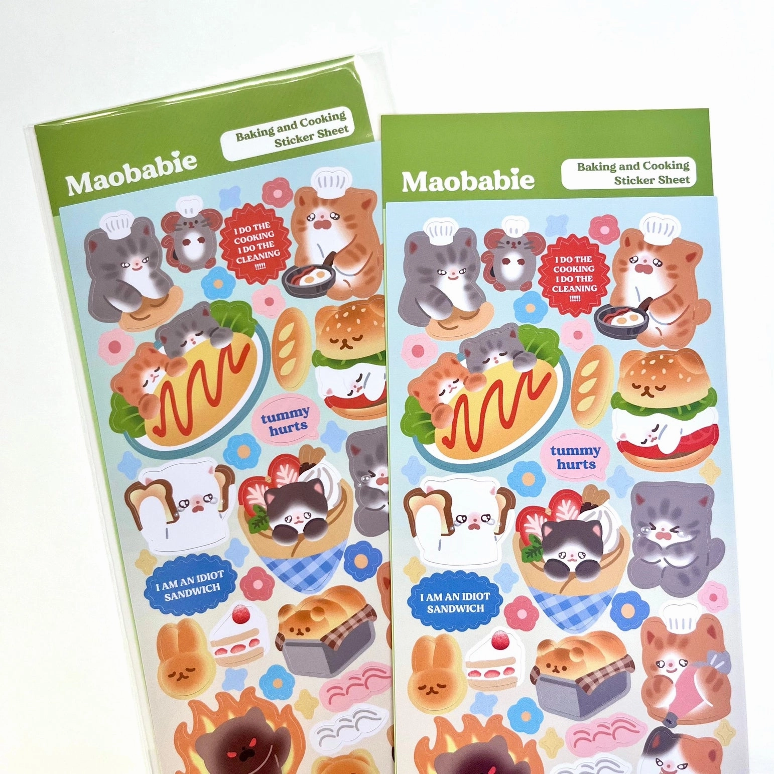 Maobabie Sticker Sheet - Cooking And Baking Kitties large