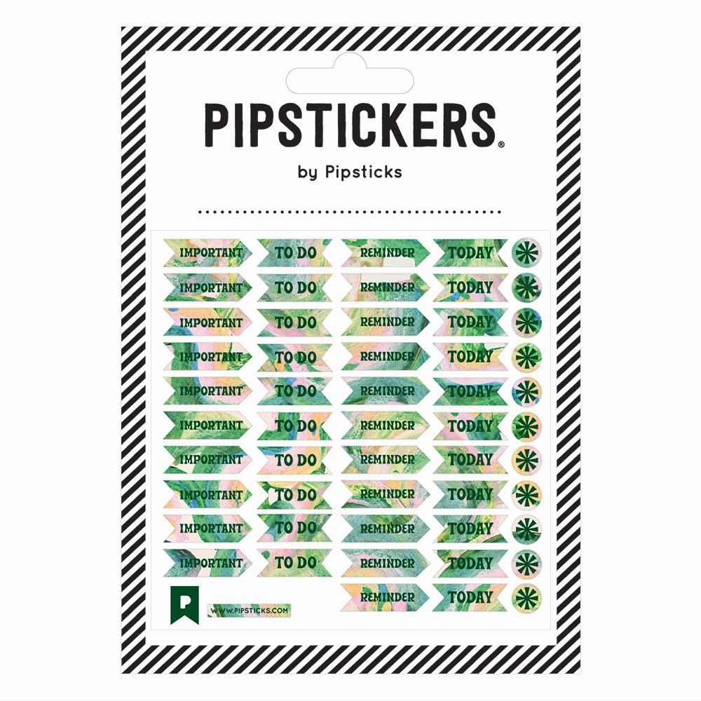 new waterproof Marbled Green Reminders Stickers