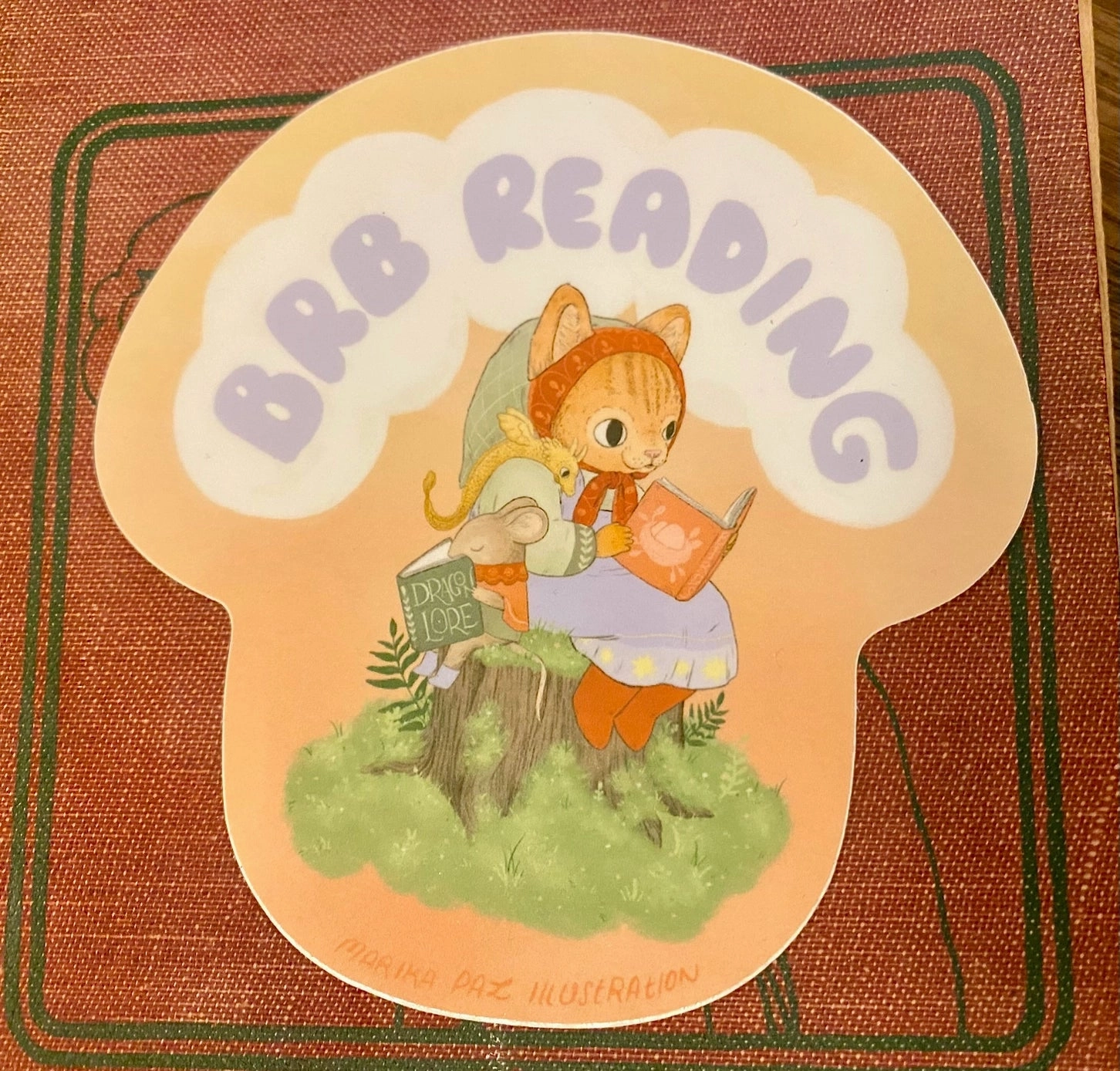 Marika Paz Vinyl Sticker - Brb Reading bestselling