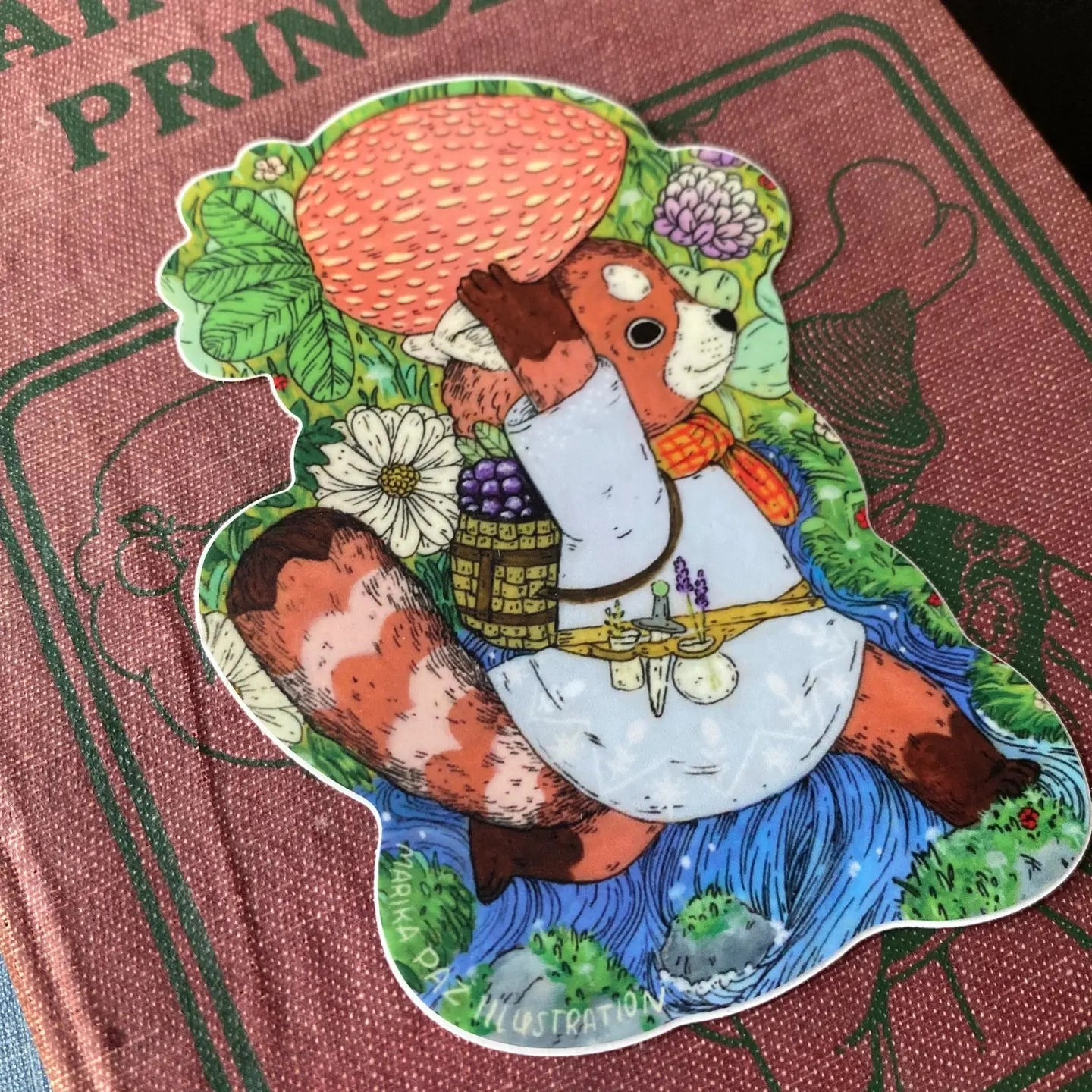 bronze waterproof Marika Paz Vinyl Sticker - Strawberry Forager