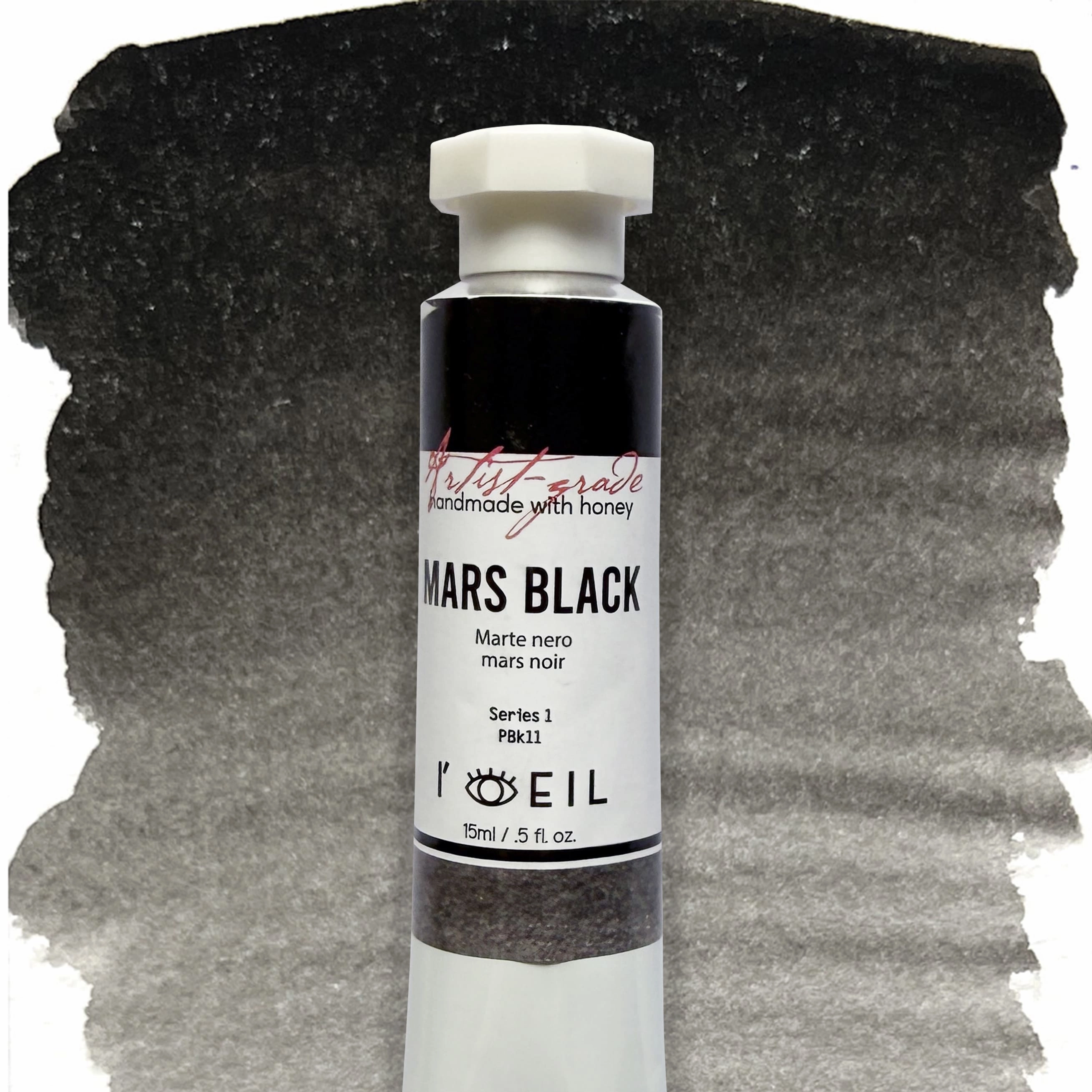 Mars Black Pbk11 - Artist Grade Handmade Honey Based Watercolor Tube 15Ml robust lasting