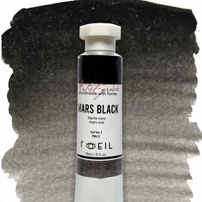 Mars Black Pbk11 - Artist Grade Handmade Honey Based Watercolor Tube 15Ml robust lasting