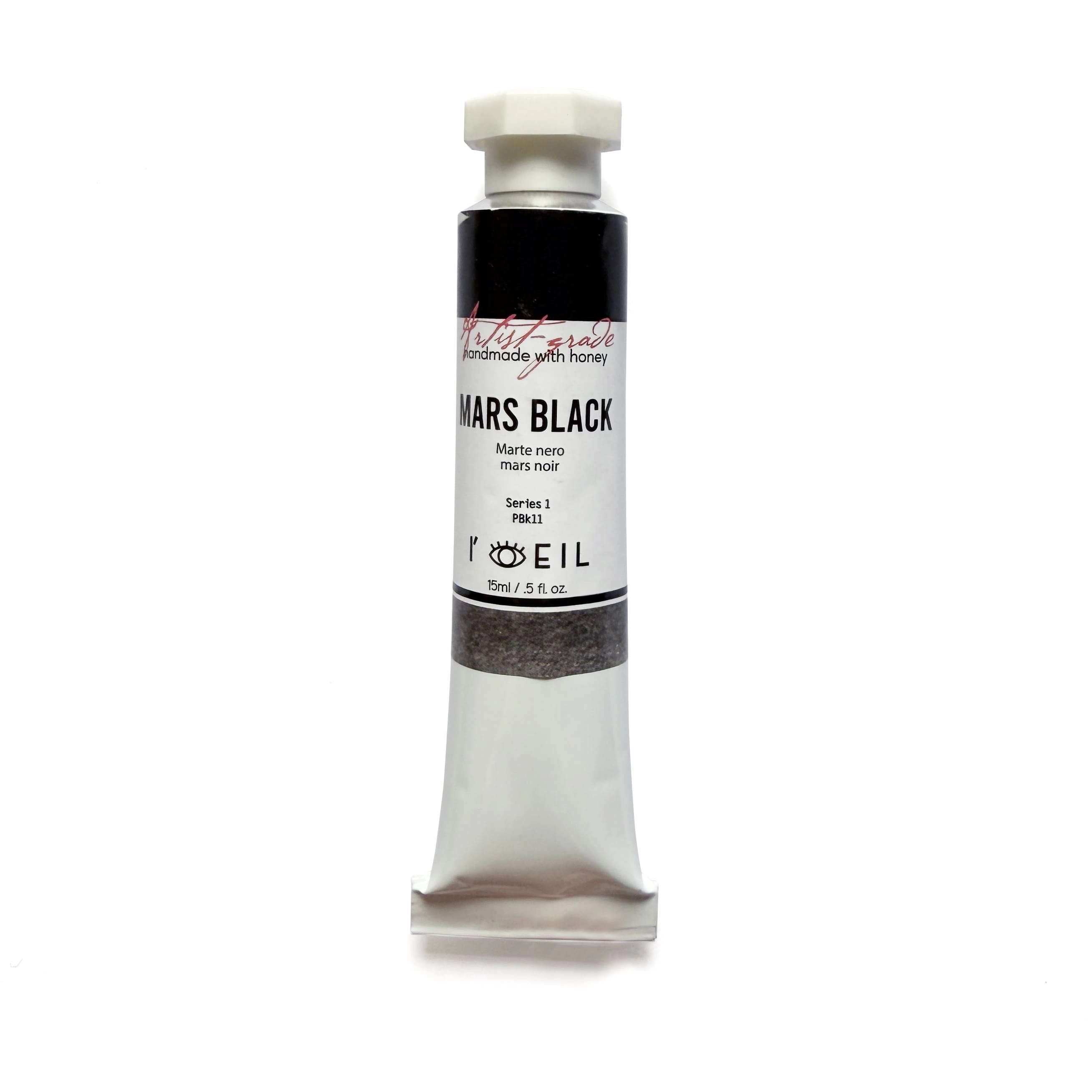 Mars Black Pbk11 - Artist Grade Handmade Honey Based Watercolor Tube 15Ml strong