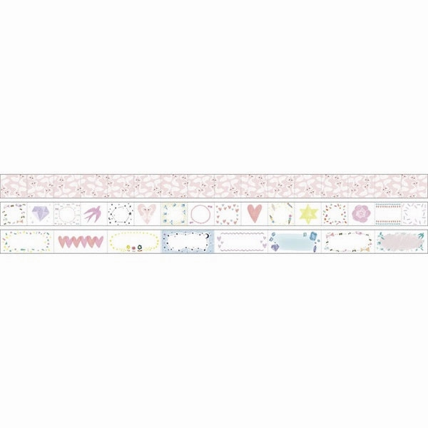 Maste Perforated & Writable Slim Washi Tape Set Monthly Girly premium fiber