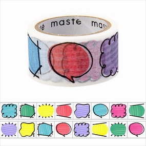 Maste Perforated & Writable Washi Tape Monthly Speech Bubble refined pastel