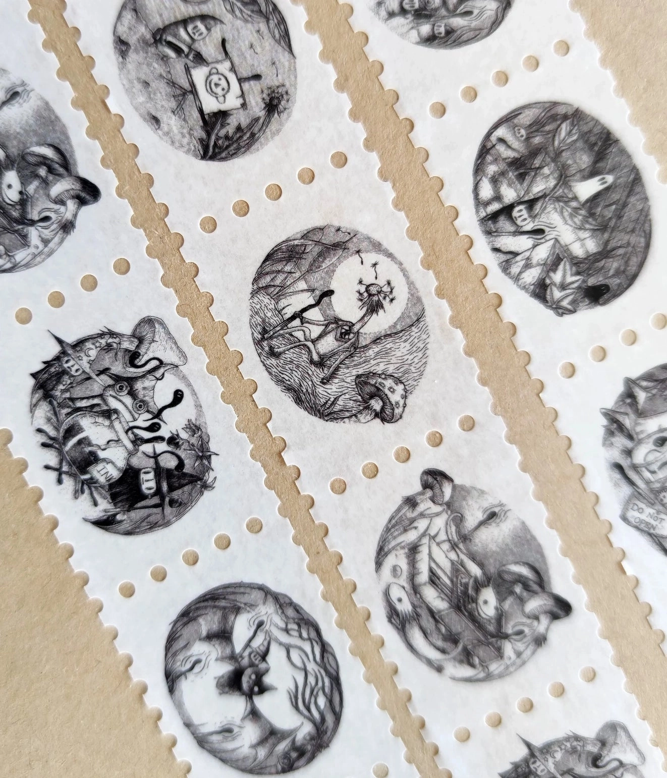 daily matte Matchsticks Miniatures Fantasy Art Stamp Washi Tape
