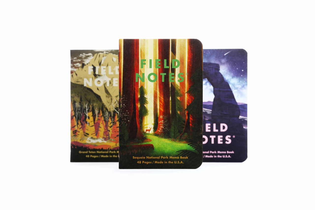 Field Notes National Parks Edition 3-Pack- Series A, B, C, D, E, Or F refillable modern