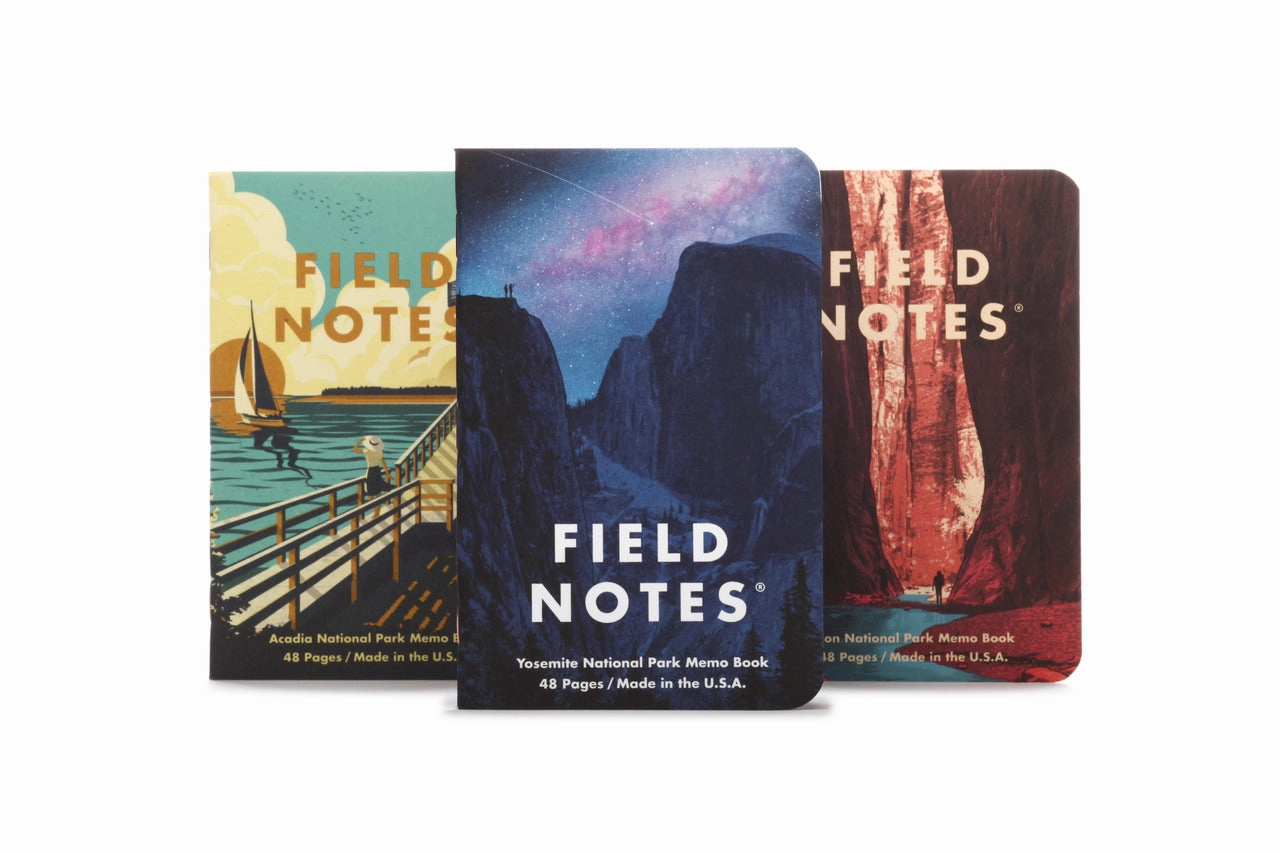 Field Notes National Parks Edition 3-Pack- Series A, B, C, D, E, Or F matte