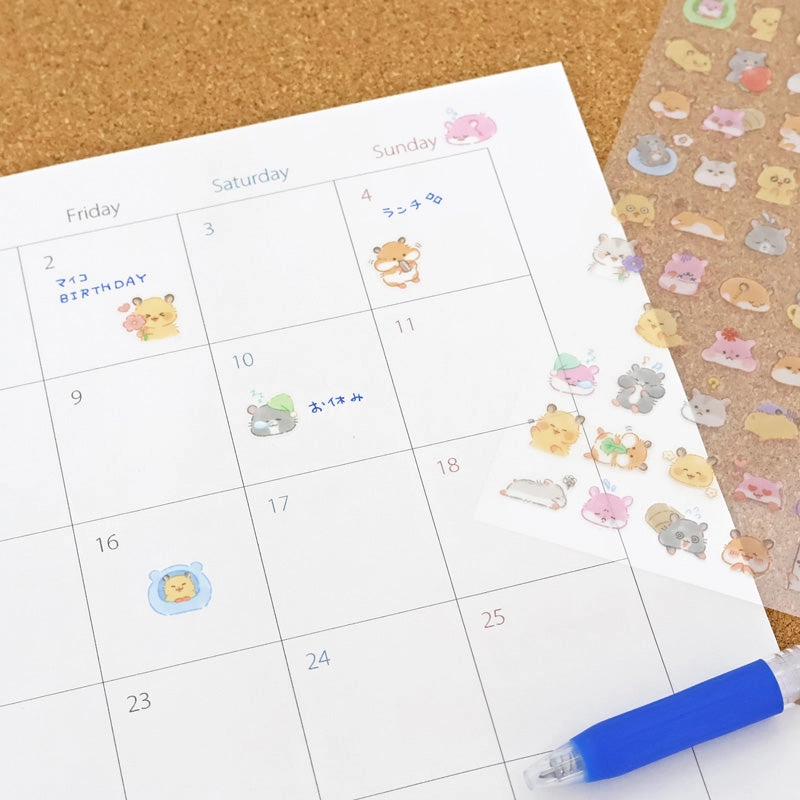 slim waterproof Mood Icon Sticker Sheet - Hamster