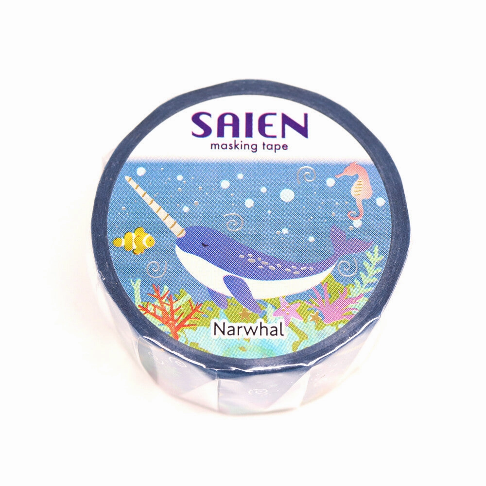 Narwhal Washi Tape Saien flat