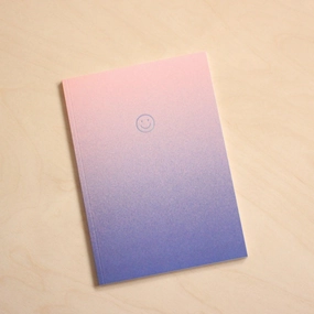 professional washable Navucko Gradient Smiley Notebook In Blue/Pink - Blank