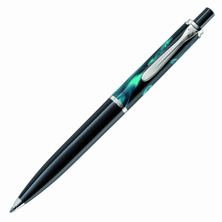 single earthy Pelikan Classic 205 Petrol Marble Ballpoint Pen