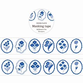 Kurogoma Washi Tape Blue Bloom synthetic valuable