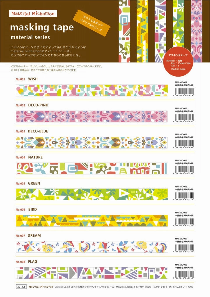 Material Michemon Wish Round Top Masking Tape deluxe special