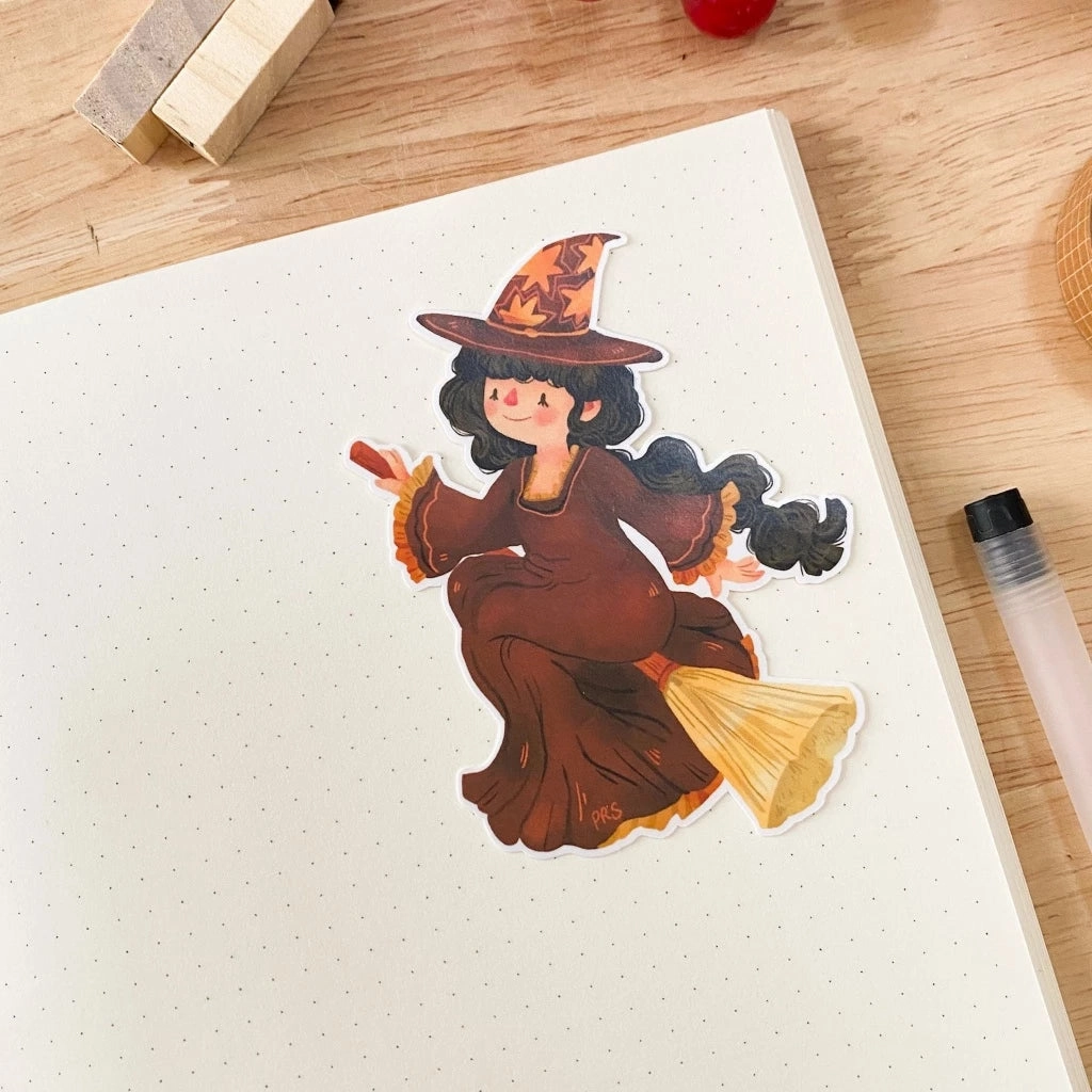 Paperaicashop Vintage Witch Maica Vinyl Sticker short