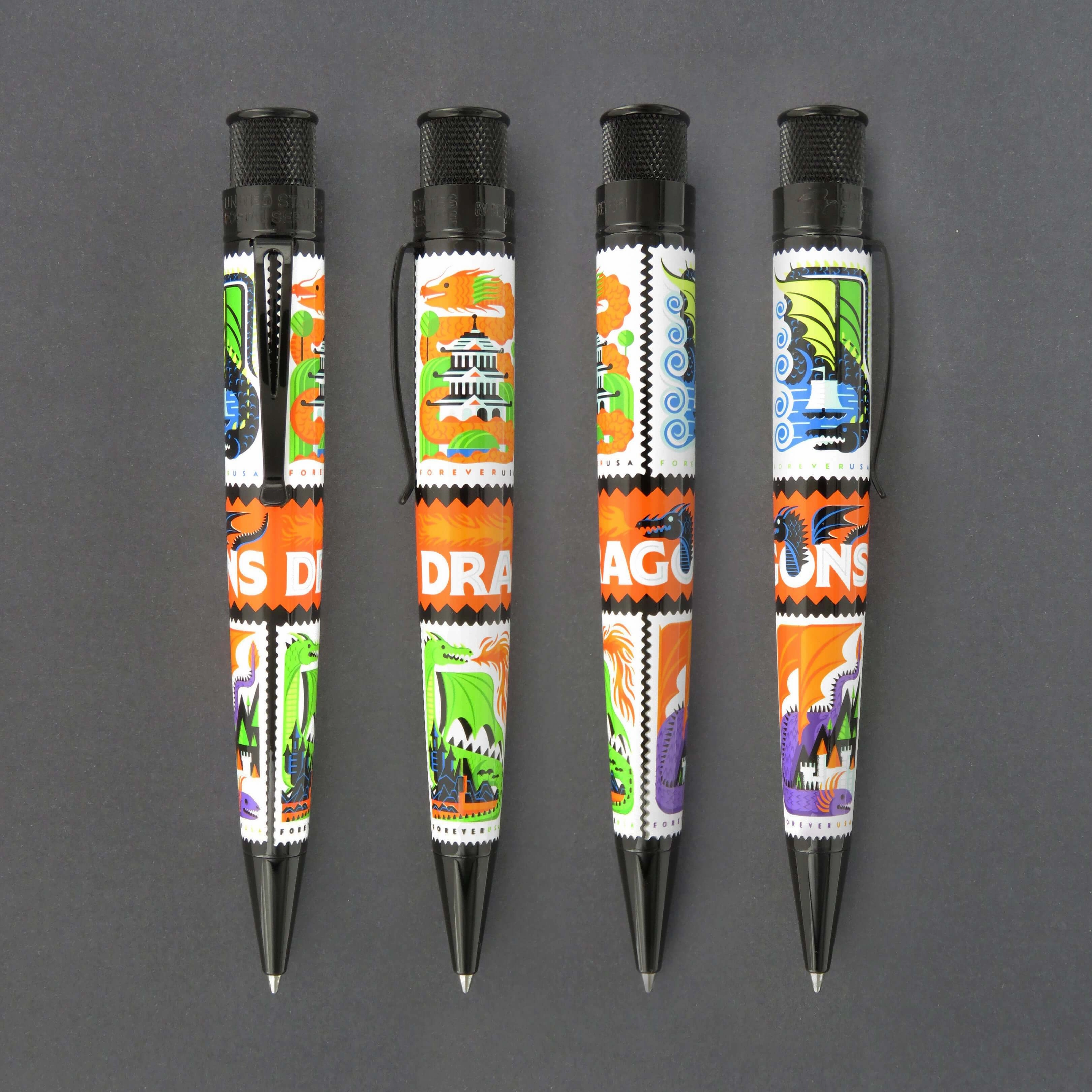 Retro 1951 Tornado U.S. Postal Service Dragons Big Shot Rollerball Pen warm