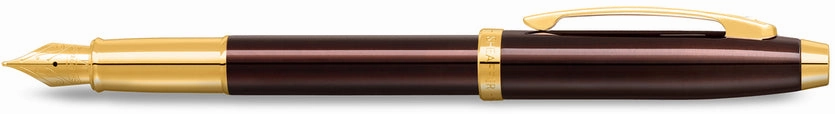 Sheaffer 100 Coffee Brown Lacquer With Pvd Gold Trim Fountain Pen heatproof slim