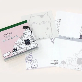 Shinzi Katoh Memo Pad - Cat Hill Pink linen