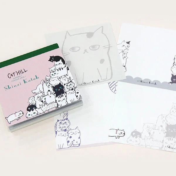 Shinzi Katoh Memo Pad - Cat Hill Pink linen