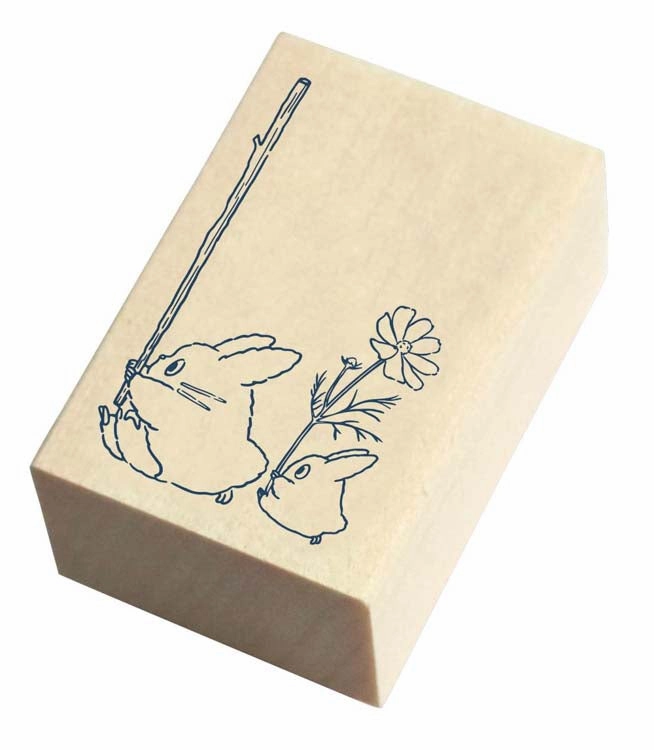 Medium Totoro And Small Totoro Rubber Stamp springloaded rubber