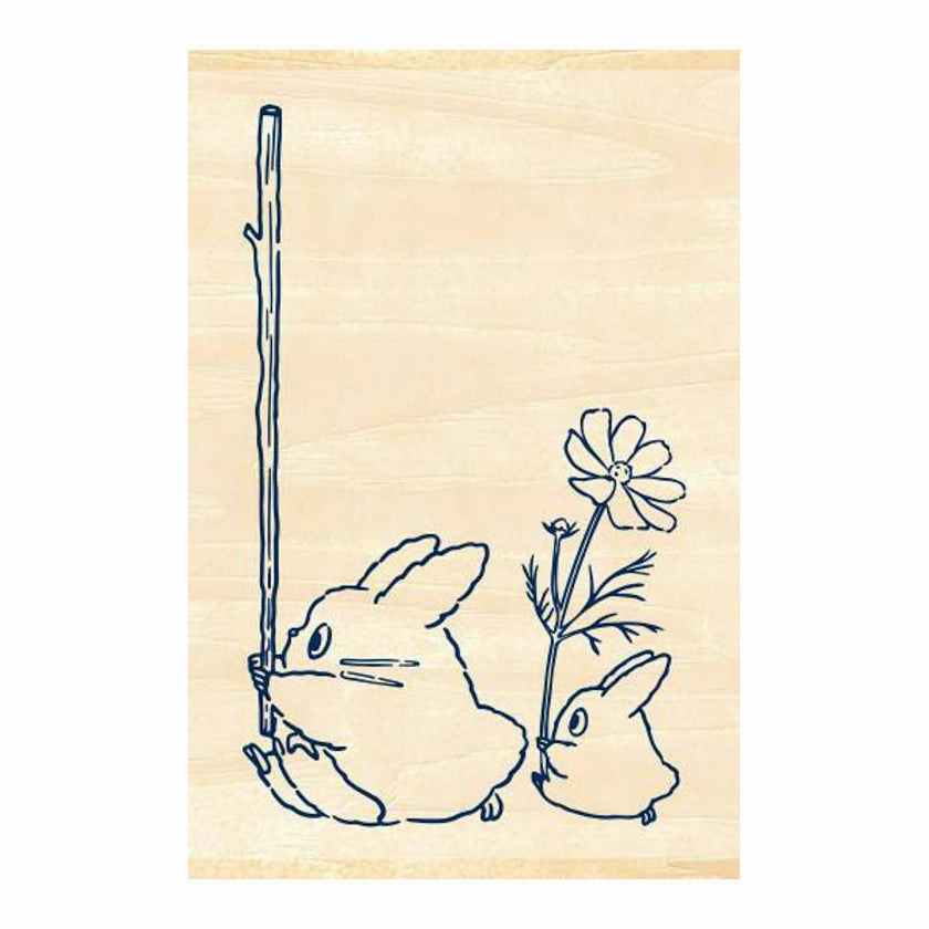 Medium Totoro And Small Totoro Rubber Stamp matte original