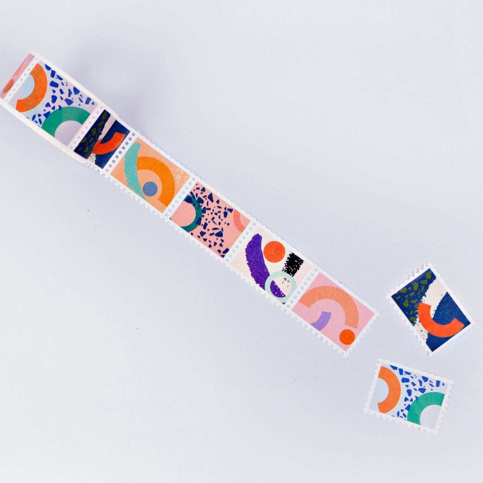 Memphis Brush Stamp Washi Tape wide steel