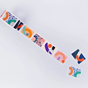 Memphis Brush Stamp Washi Tape wide steel