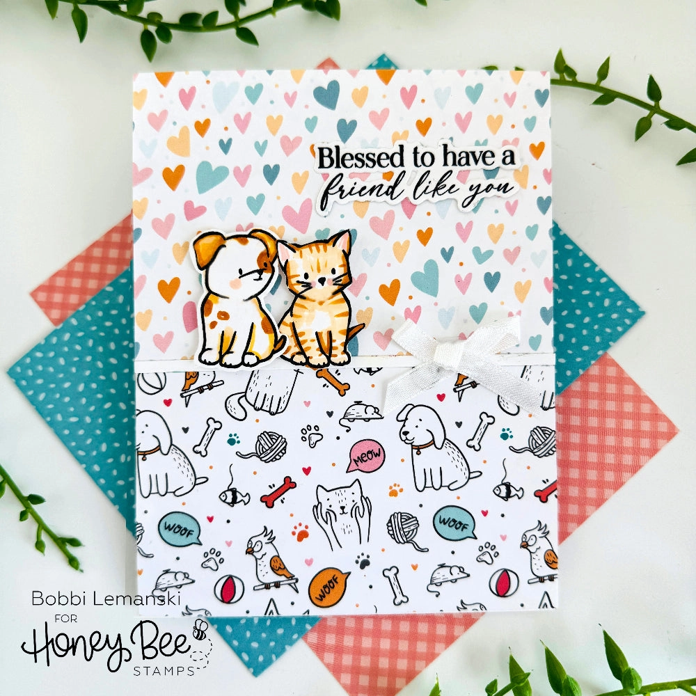 pastel Meow & Furever - 6X8 Clear Stamp Set
