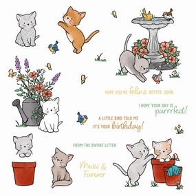 glossy Meow & Furever - 6X8 Clear Stamp Set