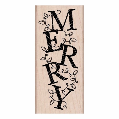 versatile wooden Merry Lights Stamp