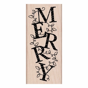 versatile wooden Merry Lights Stamp