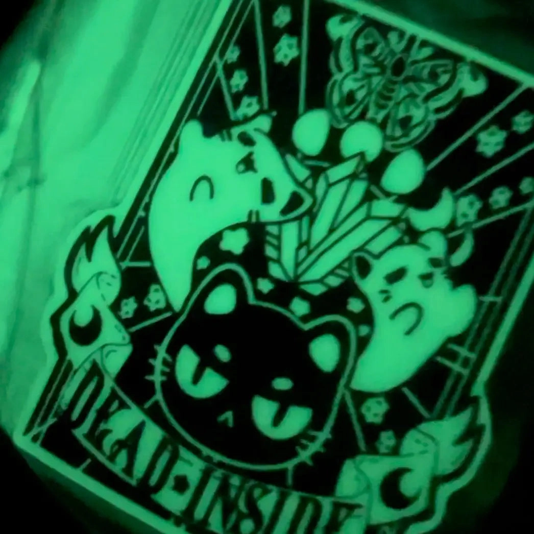 professional synthetic Dead Inside Glow In The Dark Kitty Vinyl Sticker