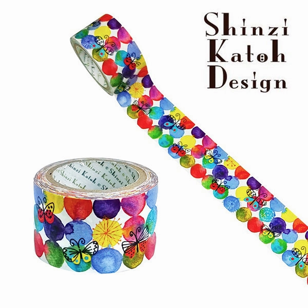 Flowers & Butterflies Polka Dots Kraft Tape synthetic premium
