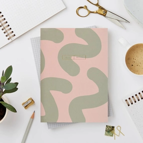 flat adjustable Katie Leamon Wiro Green Mallow Notebook - Blank And Dot Grid