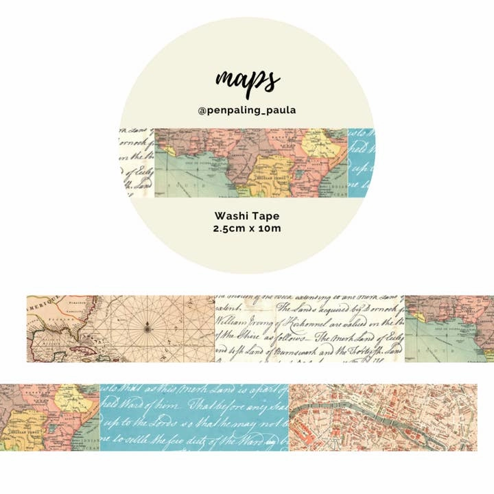 fiber Maps Washi Tape