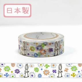 Rabbit & Flower Washi Tape ? Shinzi Katoh Design Japanese Washi Tape vegan foldable