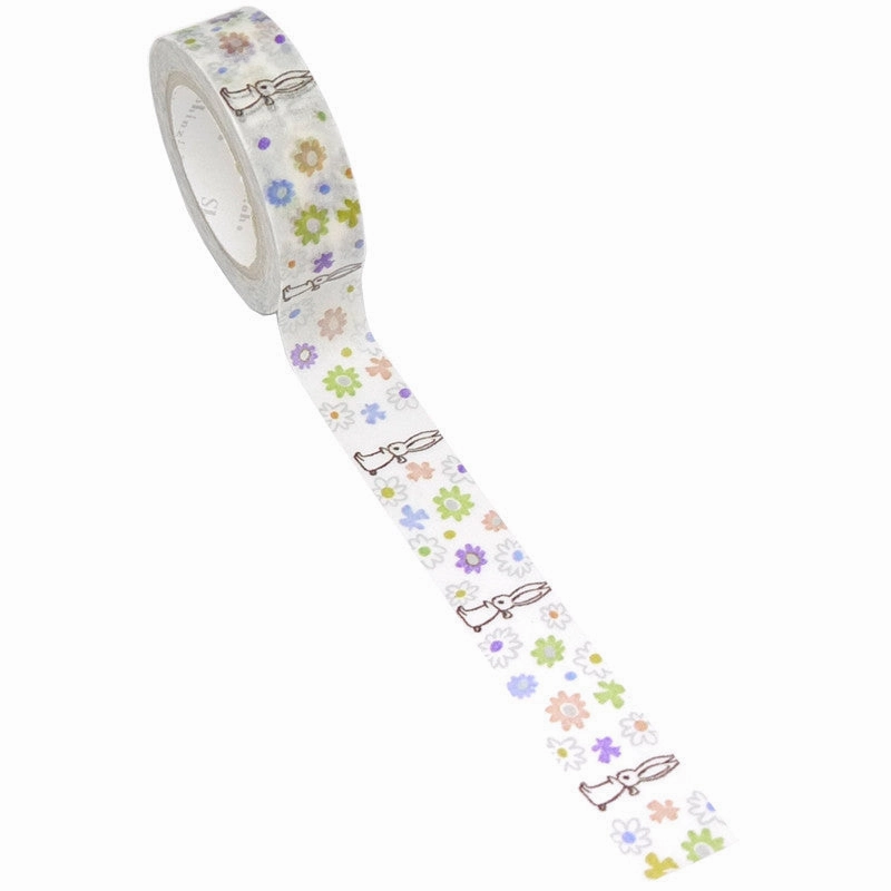 resin refined Rabbit & Flower Washi Tape ? Shinzi Katoh Design Japanese Washi Tape