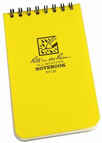 glass Rite In The Rain Spiral Notebook- Yellow- 3X5