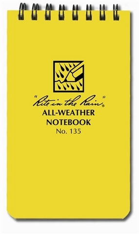 glass Rite In The Rain Spiral Notebook- Yellow- 3X5